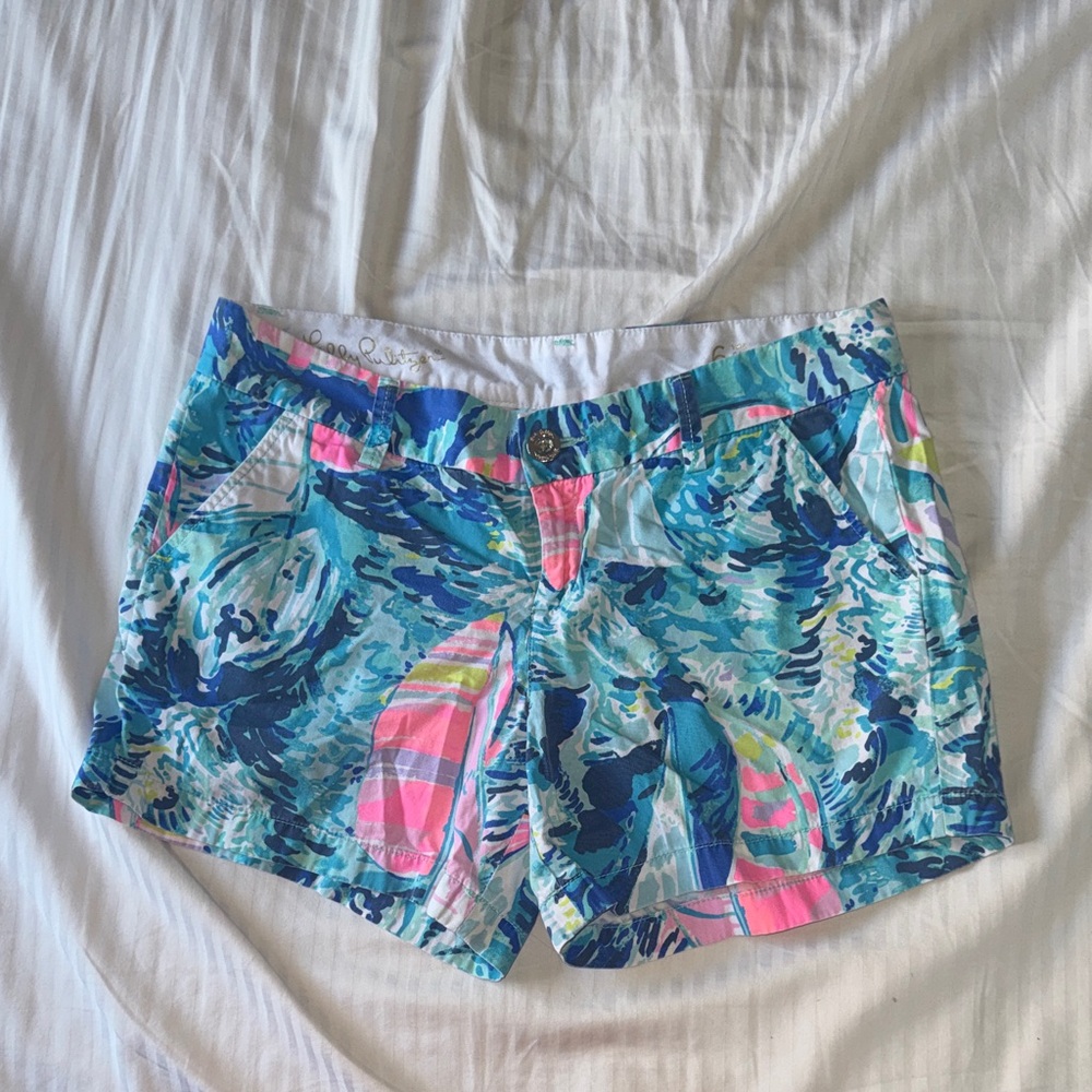 Lilly Pulitzer Sparkling Blue Hey Bay Bay Callahan Shorts